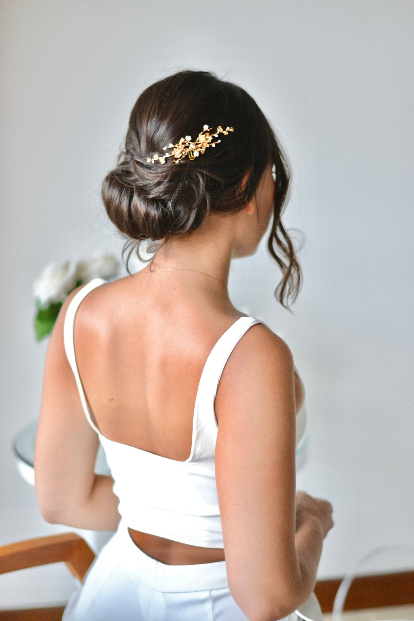 Champêtre - Peigne mariage floral - Grand peigne - Atelier Lilac