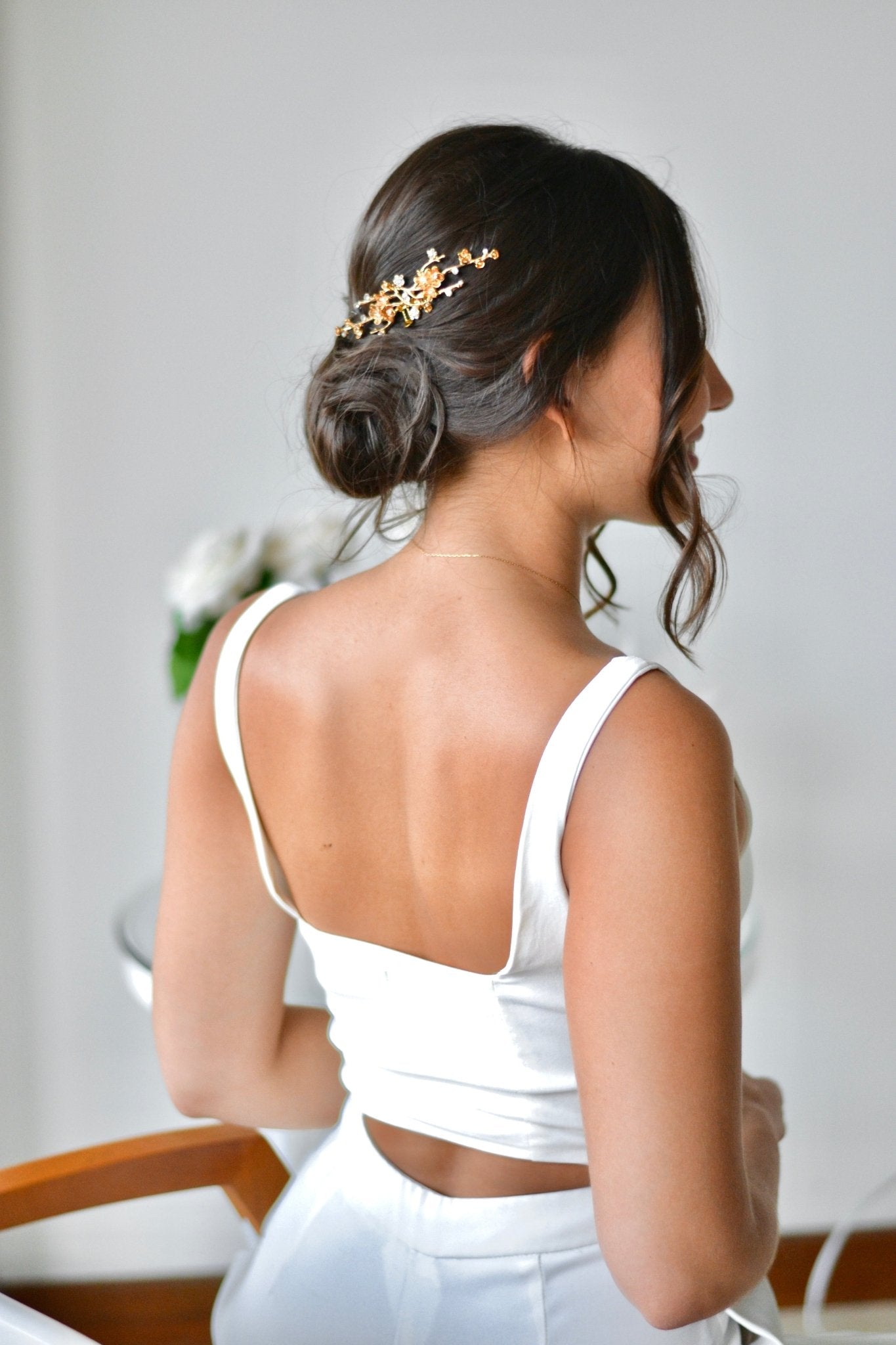 Champêtre - Peigne mariage floral - Grand peigne - Atelier Lilac