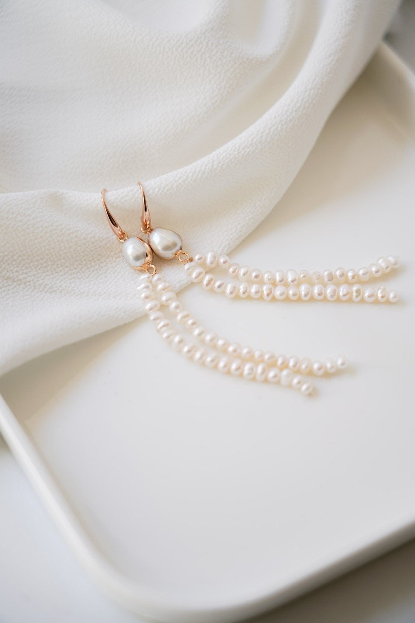 Danse à deux - Boucles d'oreilles perlées pendantes - Boucles d'oreilles longues - Atelier Lilac
