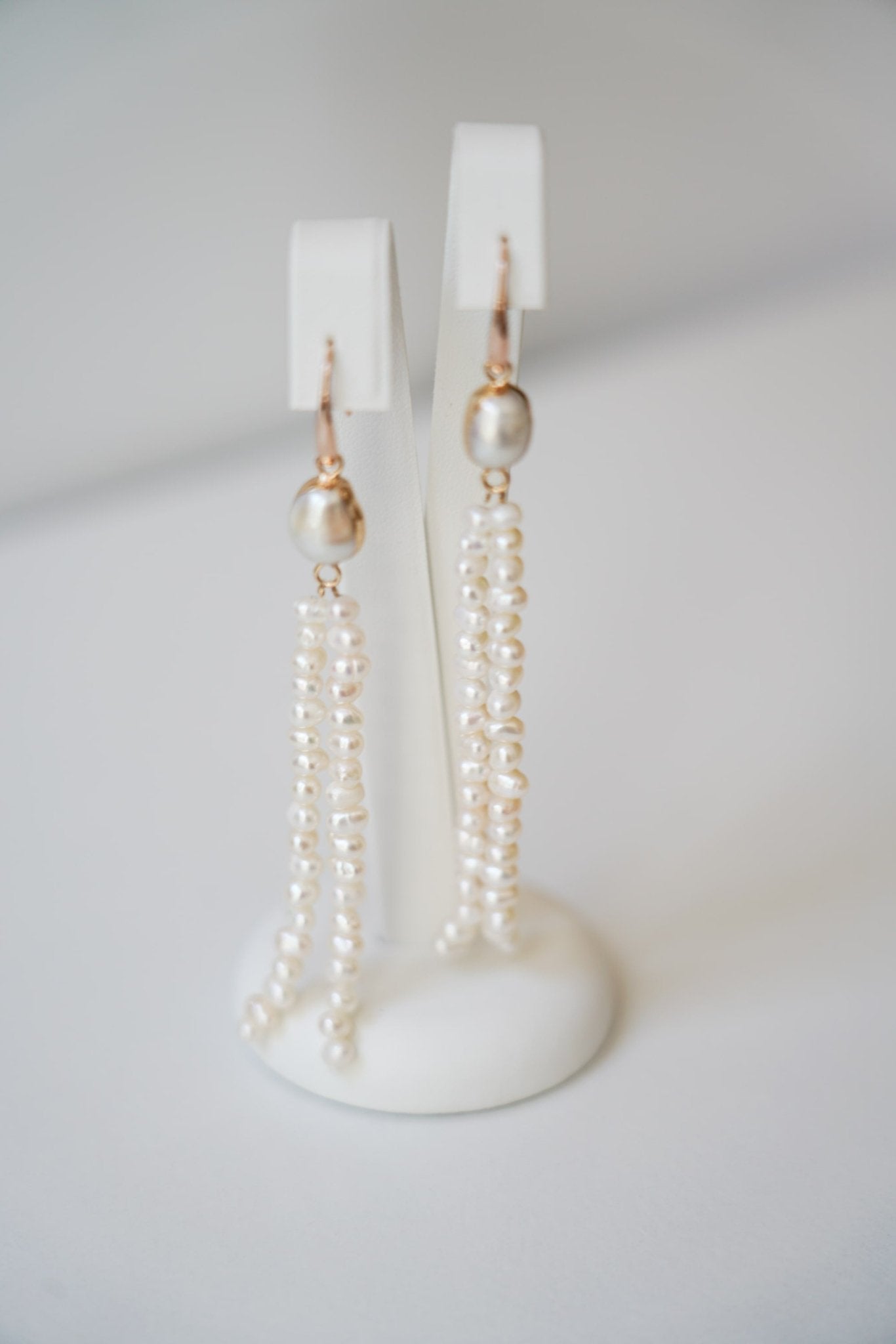 Danse à deux - Boucles d'oreilles perlées pendantes - Boucles d'oreilles longues - Atelier Lilac