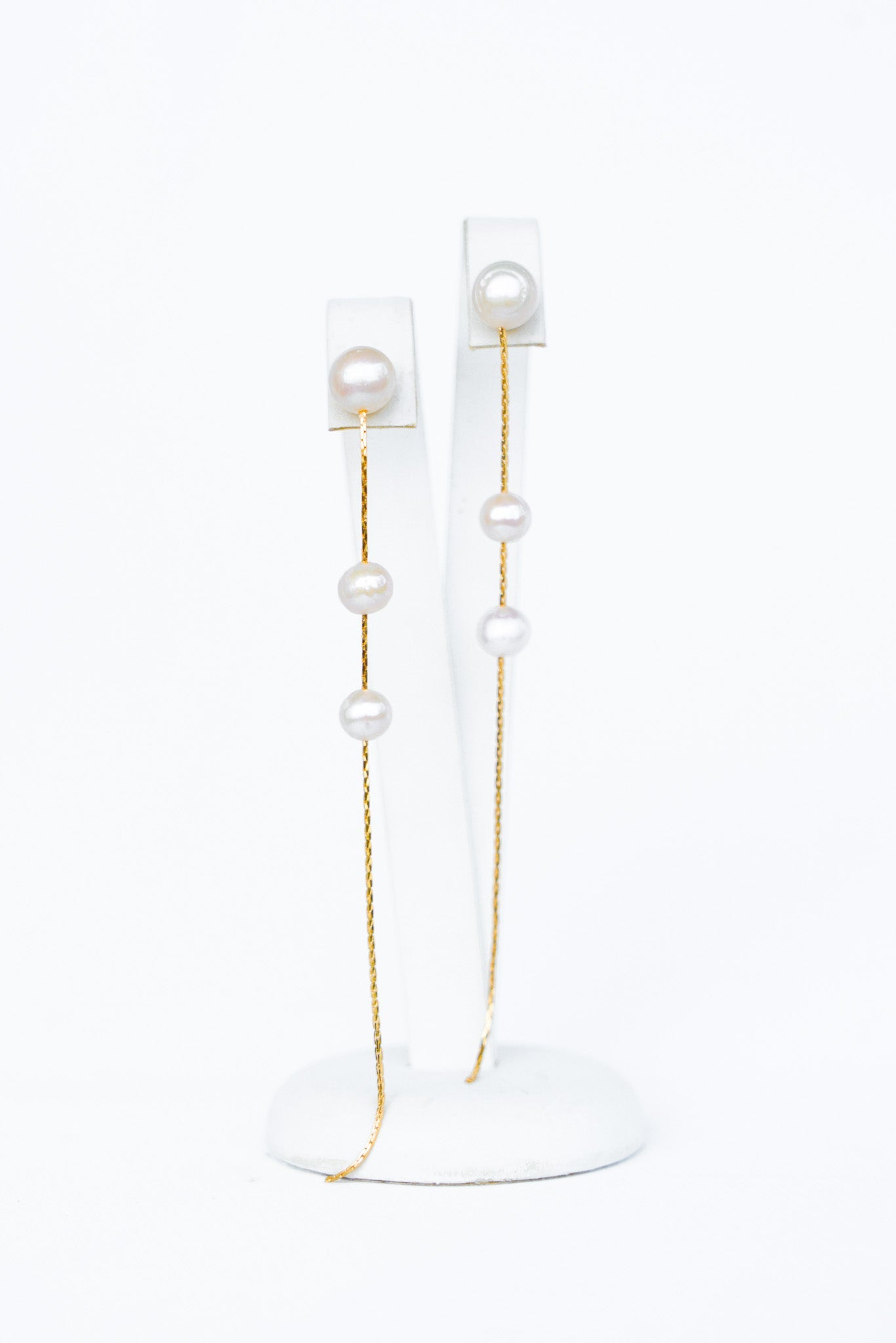 Daphné - Boucles d’oreilles mariage pendantes modernes - Boucles d'oreilles longues - Atelier Lilac