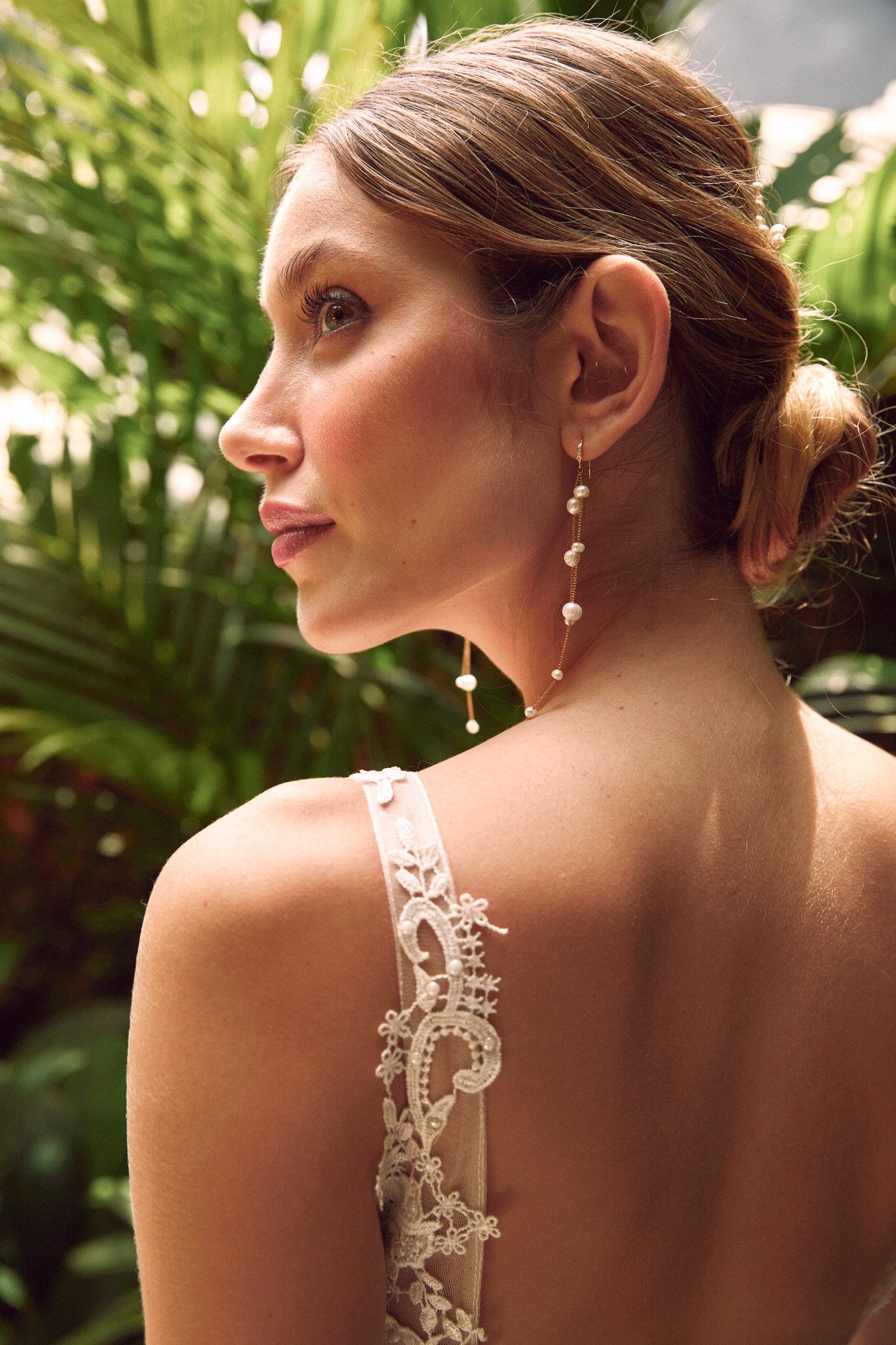 Gisela - Boucles d'oreilles romantiques avec perles - Boucles d'oreilles longues - Atelier Lilac