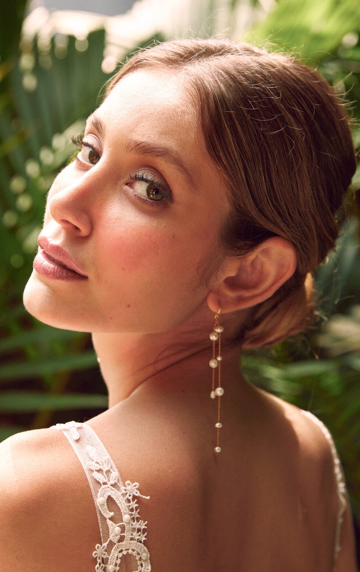 Gisela - Boucles d'oreilles romantiques avec perles - Boucles d'oreilles longues - Atelier Lilac