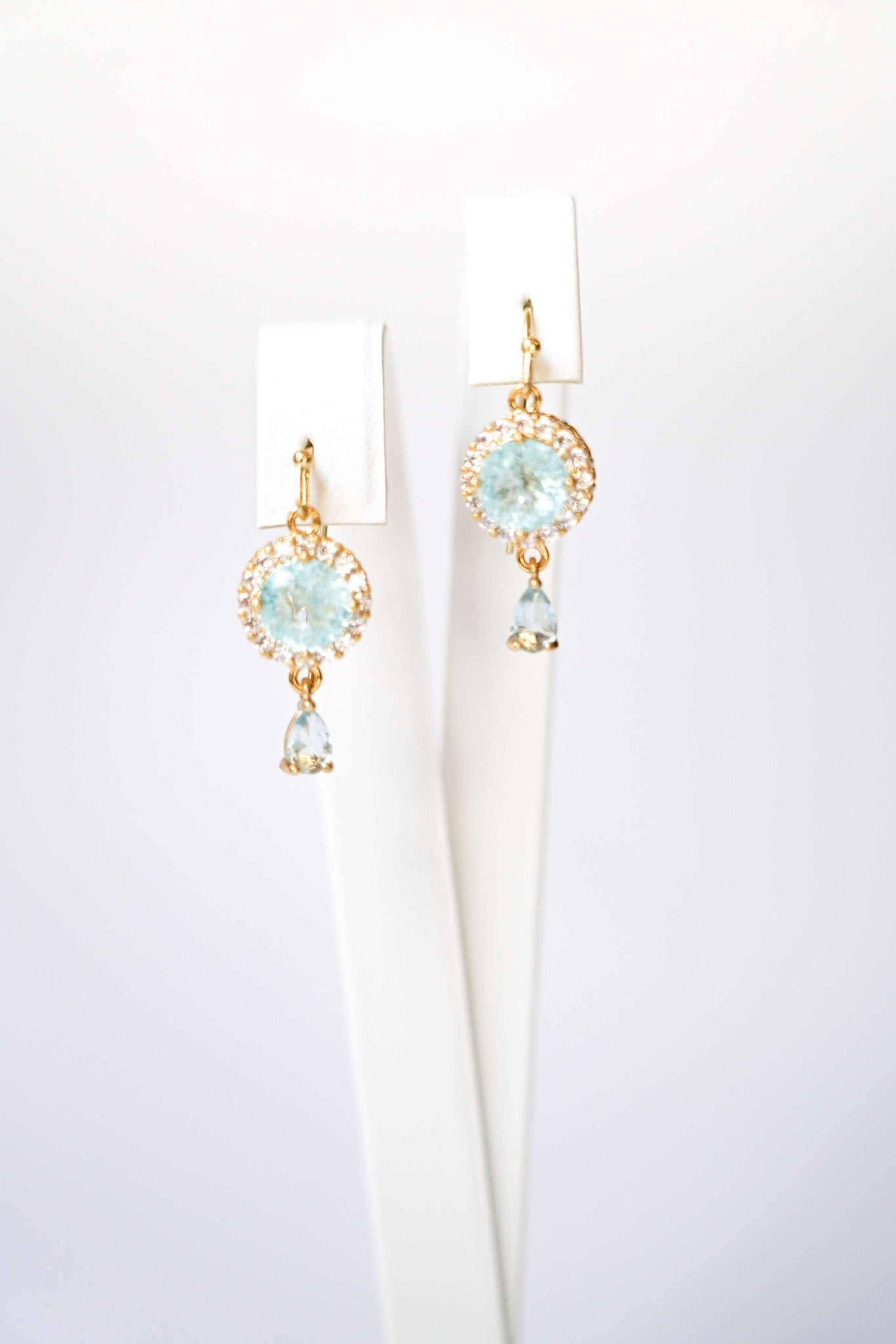 Glamour - Boucles d'oreilles mariage turquoise - Boucles d'oreilles courtes - Atelier Lilac