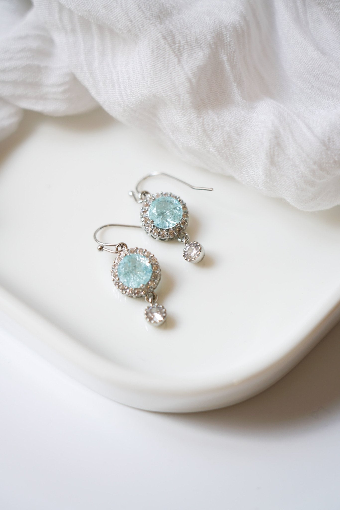 Glamour - Boucles d'oreilles mariage turquoise - Boucles d'oreilles courtes - Atelier Lilac