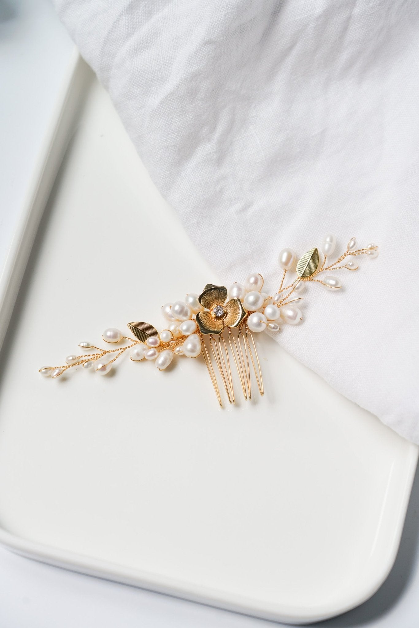 Lina - Peigne de mariée bohème - Grand peigne - Atelier Lilac