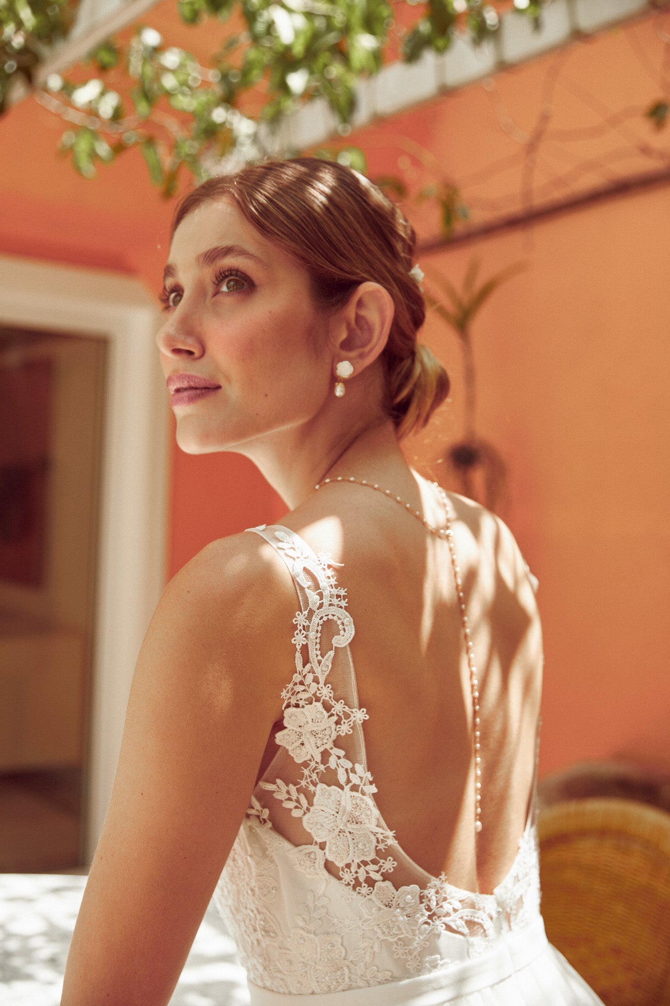 Livia - Boucles d'oreilles mariage roses nacrées et perles - Boucles d'oreilles courtes - Atelier Lilac