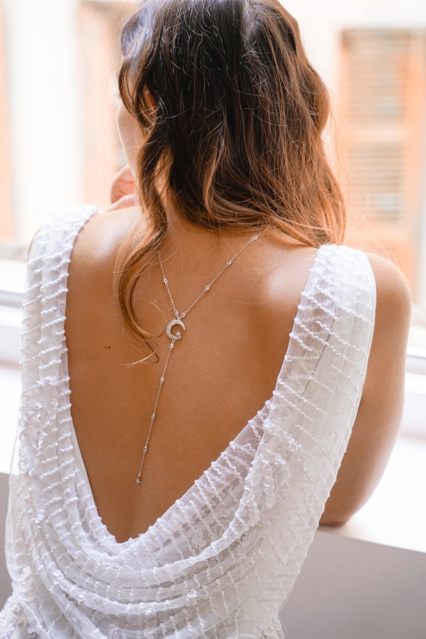 Lumineuse - Collier de dos céleste - Collier de dos - Atelier Lilac