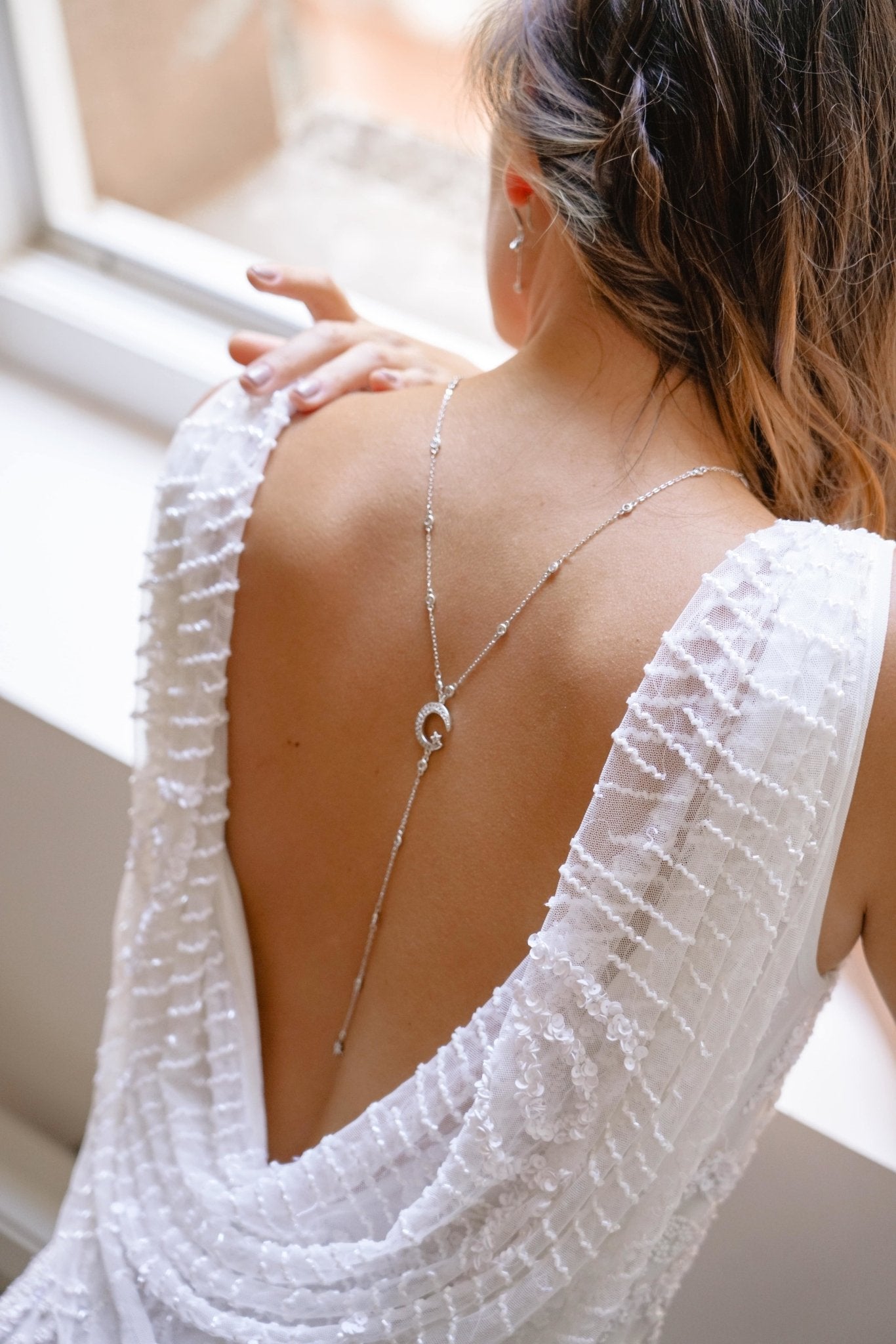 Lumineuse - Collier de dos céleste - Collier de dos - Atelier Lilac