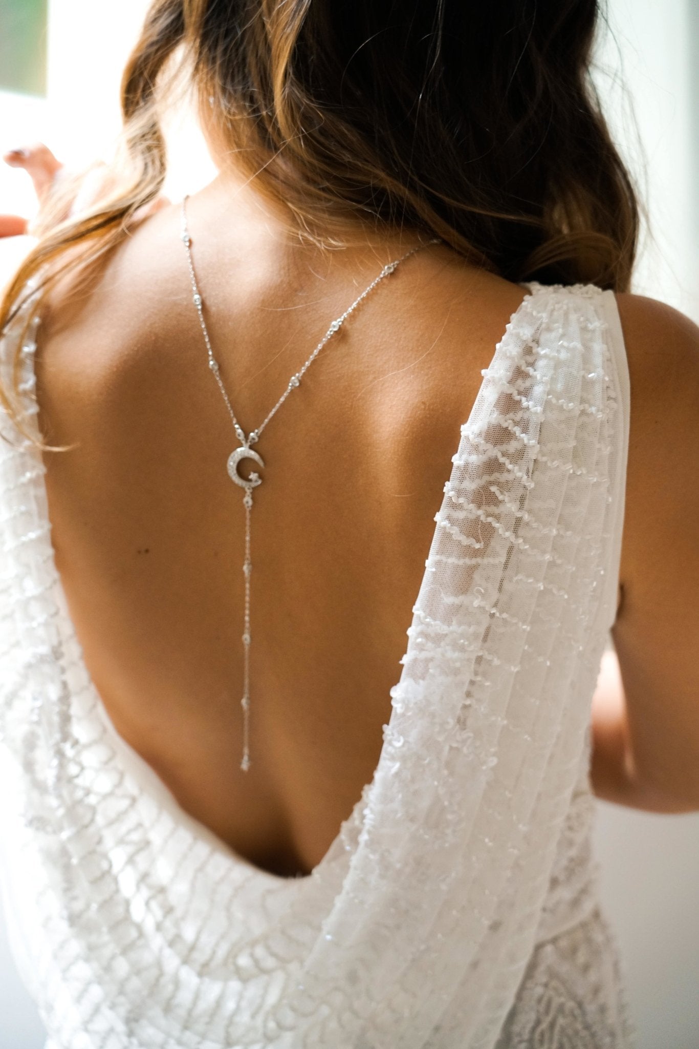 Lumineuse - Collier de dos céleste - Collier de dos - Atelier Lilac