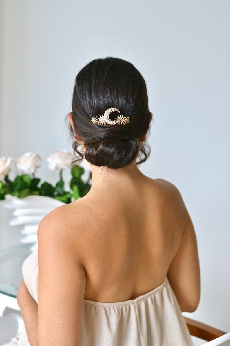 Lunaire - Peigne lune de mariée - Grand peigne - Atelier Lilac