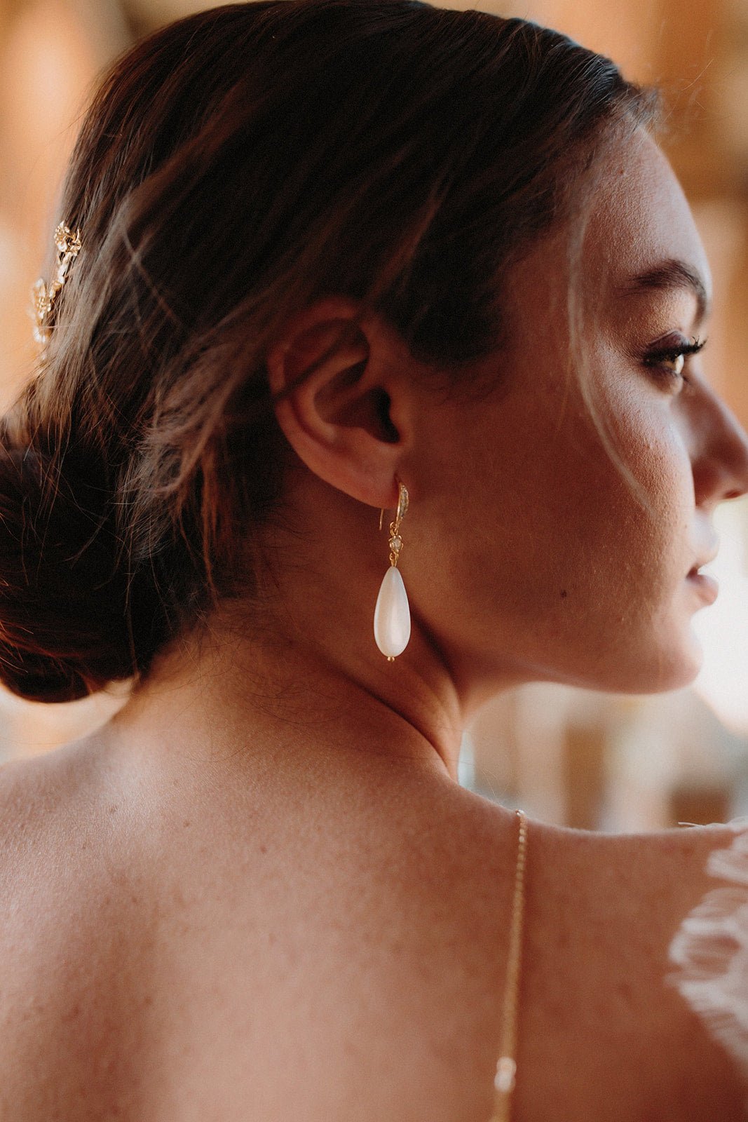 Mélodieuse - Boucles d'oreilles Perle Mère - Boucles d'oreilles longues - Atelier Lilac